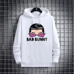 Bad Bunny Face Print Hoodie