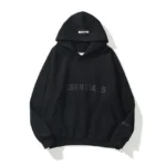 ESSENTIALS Black Hoodie Oversize