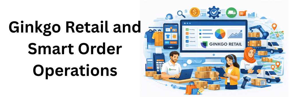 Illustration of Daraz sellers using structured order automation with a centralized order management dashboard, warehouse packaging workflow, automated conveyor belts, and delivery tracking for efficient marketplace operations.