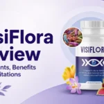 VisiFlora review feature image showing the vision health supplement bottle with botanical ingredients and the title “Ingredients, Benefits and Limitations.”