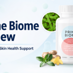 Prime Biome probiotic supplement for digestive and skin health support.