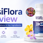 VisiFlora supplement review featuring the product bottle, eye-health support icons, botanical ingredients, and gut-eye connection graphic.