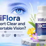 VisiFlora eye support supplement with botanical ingredients and clear vision graphic