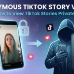 Person using a browser to anonymously view a public TikTok Story without logging into the TikTok app