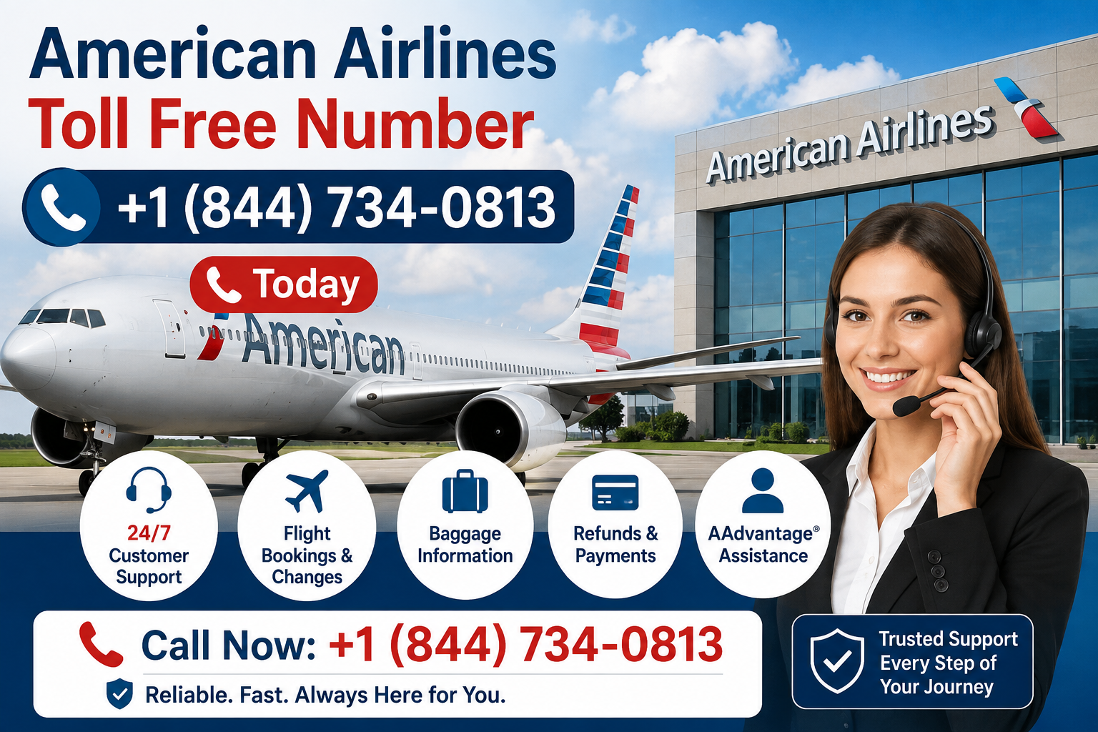 American Airlines Toll Free Number | +1 (844) 734-0813 Today