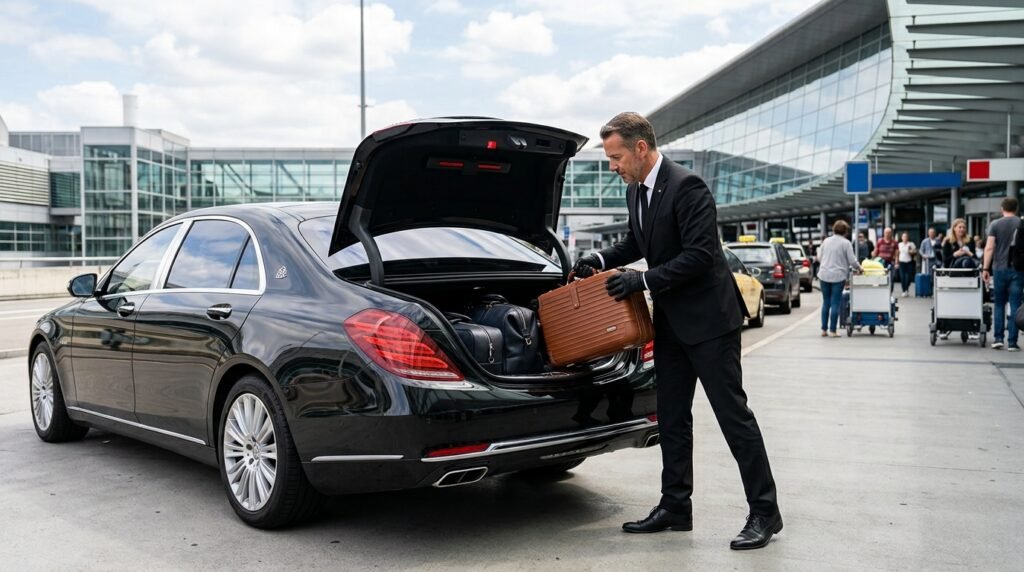 Chauffeur loading luggage into l… 202608180338