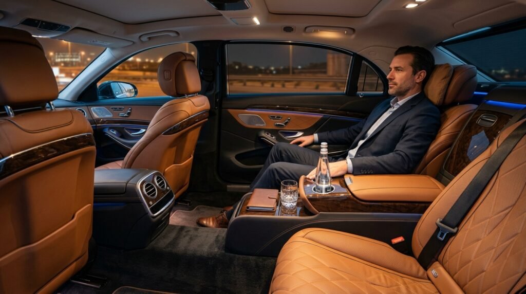Luxury chauffeur vehicle interior 202608142311