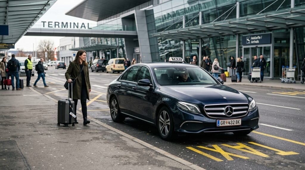 Passenger approaching airport taxi 202608250856