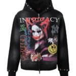 lost intricacy front mag black hoodie
