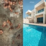 lucid origin Create a photorealistic split screen before and after visual representing a prof 0