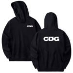 CDG Black Hoodie with Front Back Logo 1