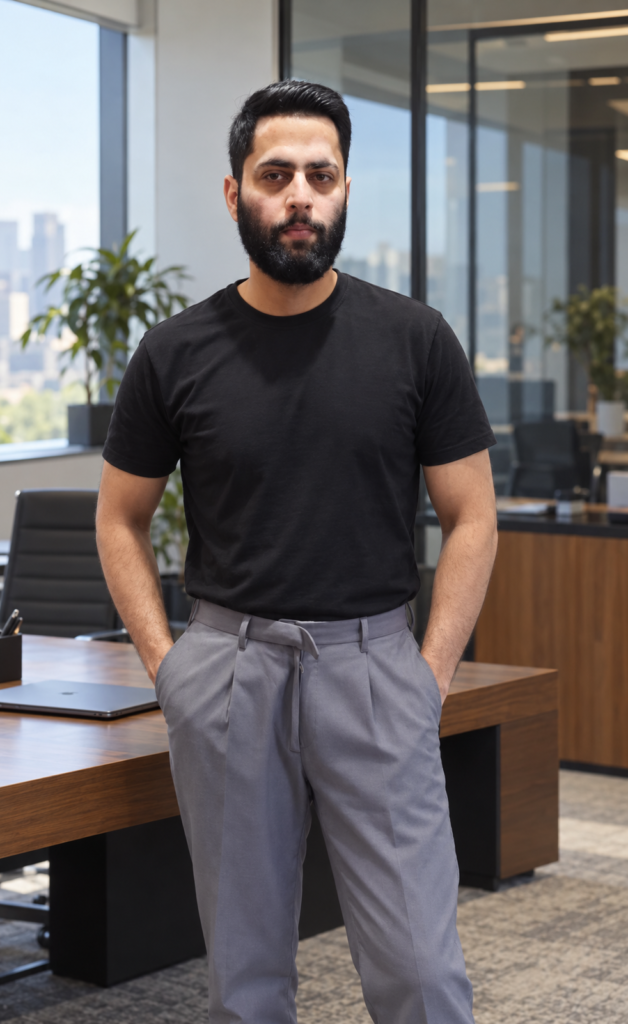 IT CEO in a modern executive office