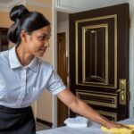 woman apron is cleaning kitchen counter 198067 953635